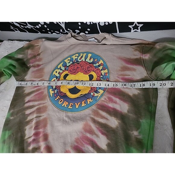 Grateful Dead Women's Crewneck Sweatshirt Forever Bear Tie Dye Green Brown Sz XS - Picture 8 of 10
